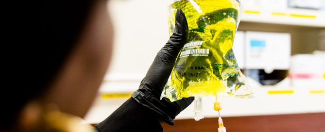 Filling an IV Bag
