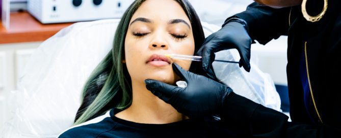 Girl getting dermal filler at Serendipity Lifestyle & Wellness Spa in Katy TX